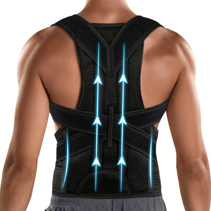Back Brace for Lumbar Support and Upright Back Straightener Back Corrector Posture Improve and Neck, Back, Shoulder Pain Relieve