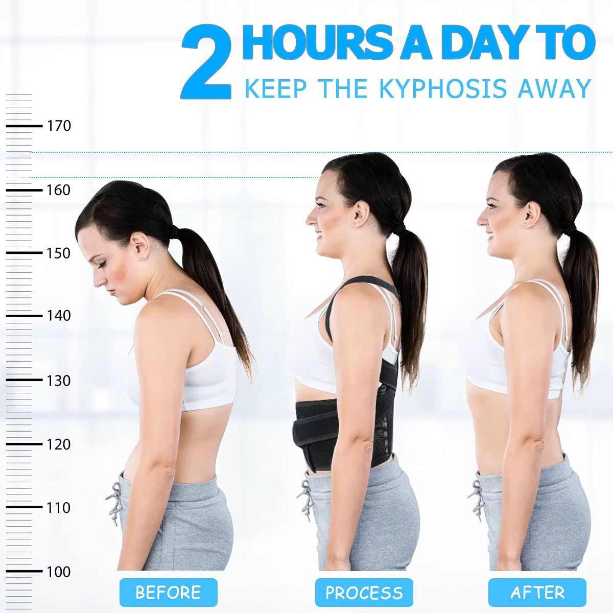Back Brace for Lumbar Support and Upright Back Straightener Back Corrector Posture Improve and Neck, Back, Shoulder Pain Relieve